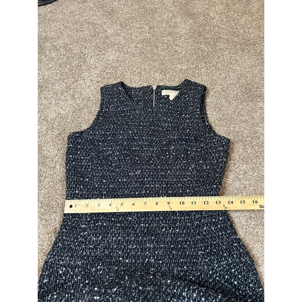 Michael Kors Wool Blend Dress Drop Waist Sleeveless Size 2 black white short